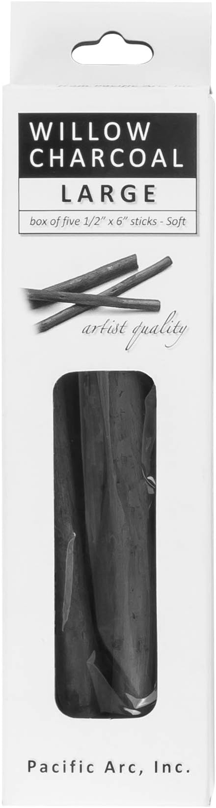 Pacific Arc Large Vine Charcoal Stick 5/Pkg, Thick Willow Charcoal - Image 2