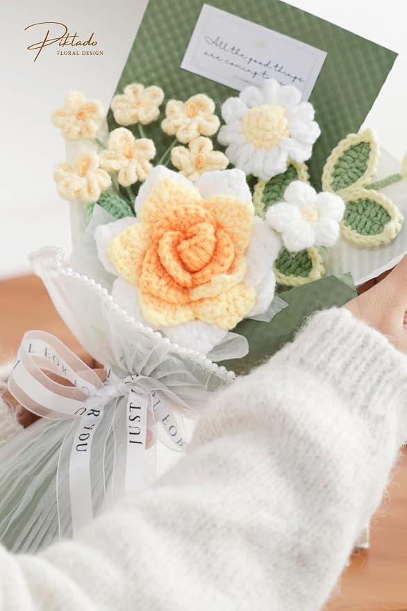 Hand-Woven Flower Bouquet Finished（1pcs） - Image 4