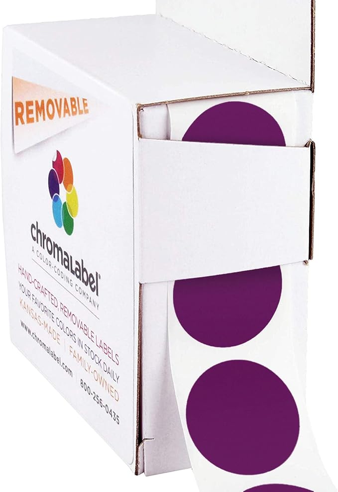 ChromaLabel 1 Inch Round Label Removable Color Code Dot Stickers, 1000 Labels by ChromaLabel