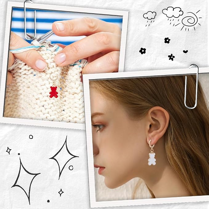 SUNNYCLUE 1 Box 14pcs Crochet Stitch Marker Stitch Markers Knitting Bear Stitch - Image 5