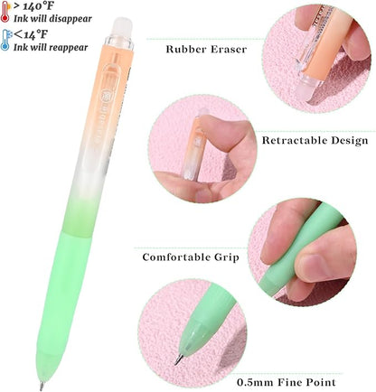 Temiary 4 Pcs Erasable Gel Pens & 10 Pcs Refills, Retractable Ink Pen - Image 3