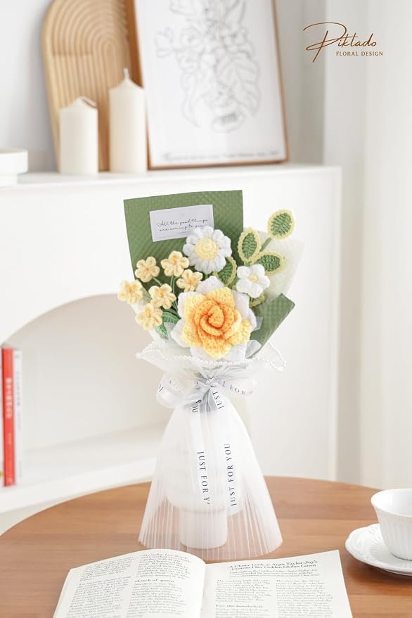 Hand-Woven Flower Bouquet Finished（1pcs） - Image 6