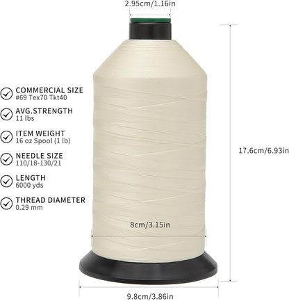 Extra Strong Bonded Nylon Thread #69 Tex70 – 16 OZ, Versatile Stitching Solution - Image 2