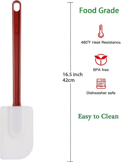 Silicone Rubber Spatula Set of 3, High Heat Commercial Spatula 16 Inch - Image 6
