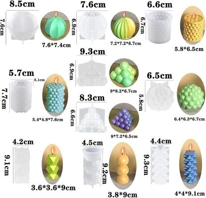 10 Pcs Geometric Candle Mold, Unique Candle Molds - Image 2