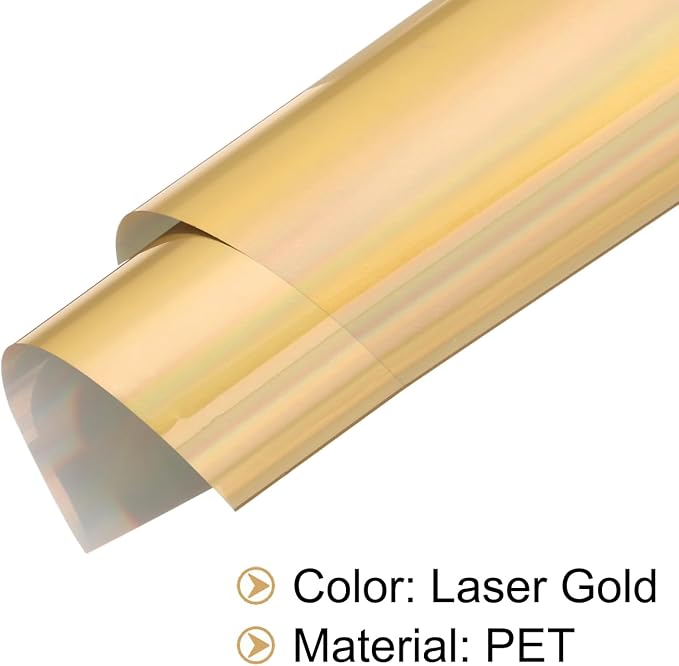 MECCANIXITY 50 Sheets Heat Reactive Foil, 20x29cm Laser Gold Foil Transfer - Image 6