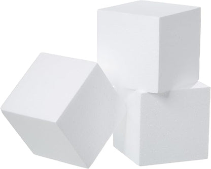 Crafare 3 Pack Craft Foam Blocks 5x5x5 Inch Polystyrene Square Foam Cubes - Image 2