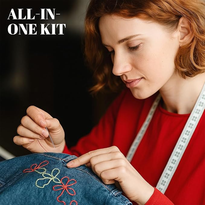 Big Eye Steel Sewing Needles Kit, Portable Needle and Thread Kit - Image 7