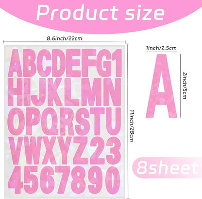 Starboling Letter Stickers, 2 inch 8 Sheets Pink Alphabet Sticker, Self - Image 2