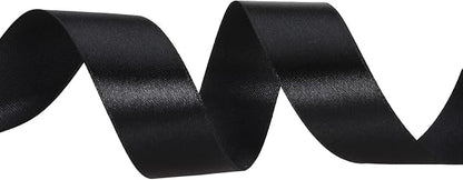 1 Inch Black Solid Satin Ribbon, 50 Yards Craft Fabric Ribbon - Image 3