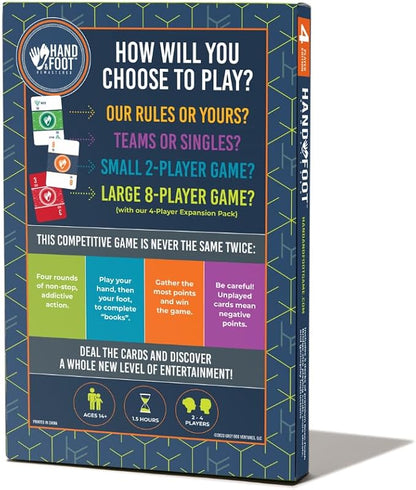 Hand & Foot Remastered 4 Player Edition + Bonus 120-Page Scorepad – Card Game - Image 2
