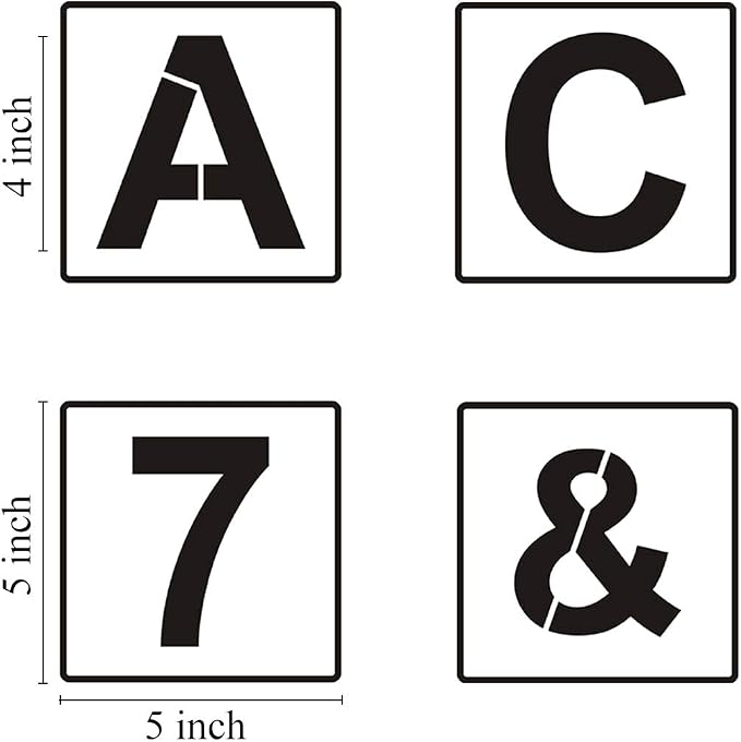 Alphabet Letter and Number Stencils 5 Inch - Image 2