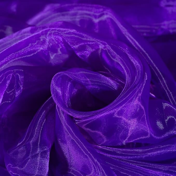 Fynite Cadburry Purple Organza Fabric by The Yard | 5 Yard Long | 44" Wide | by FYNITE