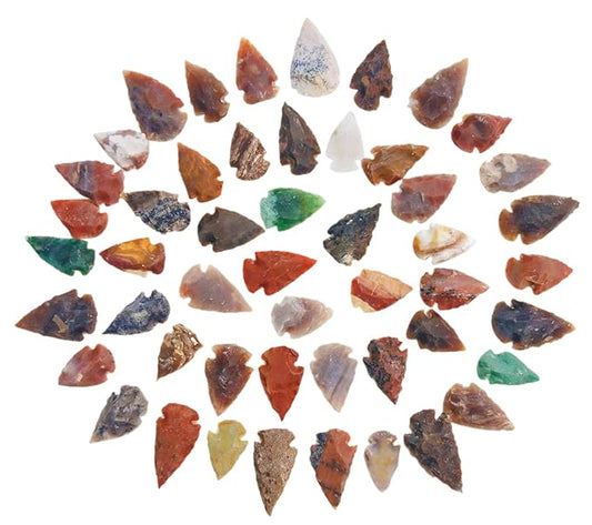 50 PC Lot Flint Arrowhead OH Collection Project Spear DIY Points arrowheads by Morocca