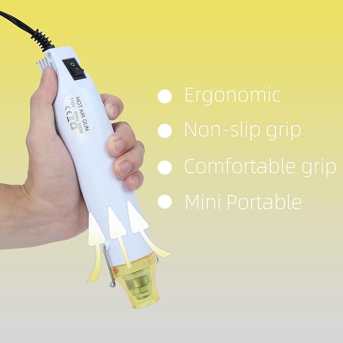 Heat Gun for Crafting, 110V 300W Handed Hot Air Gun, 3.28FT Ultra-Long Cable - Image 5