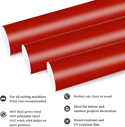 TECKWRAP Permanent Adhesive Vinyl 12" x 10ft, Matte Red - Image 2