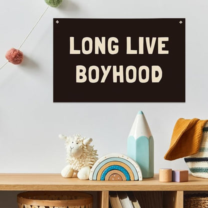 Long Live Boyhood Banner, Boys Room Decor, Canvas Banner Wall Hanging Flag Decor - Image 2