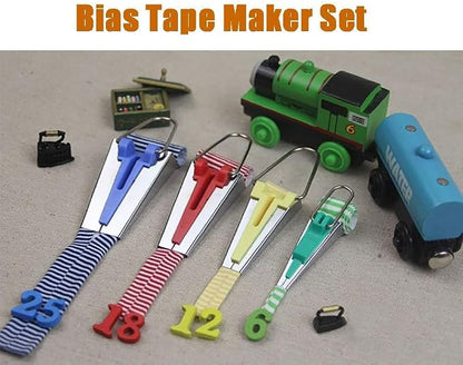 YICBOR Set of 4 Sizes Bias Tape Maker 6mm 12mm 18mm 25mm Fabric Sewing Quilting - Image 5