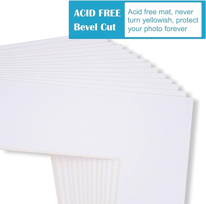 Egofine Pack of 25 White Pre-Cut Mat Board 11x14 Picture Mat - Image 6