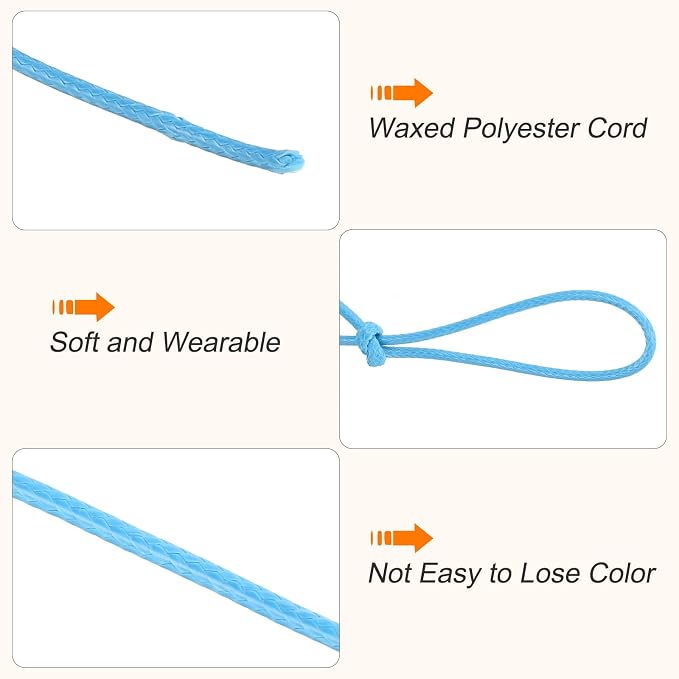 MECCANIXITY Waxed Cord 2mm Waxed Polyester Cord 98 Yard Wax String - Image 3