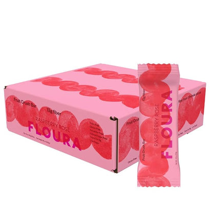 Floura Raspberry Rose Fruit-Forward Fiber Bars– High Fiber, Gluten & Dairy Free by Floura