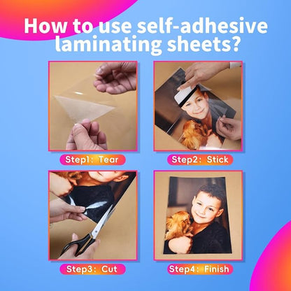 Uinkit 4Mil Thicker Single-Sided Self-Adhesive Laminating Sheets, Office & Home - Image 9