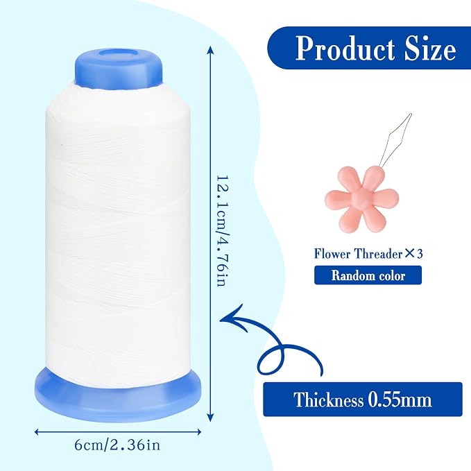 0.55mm Beading Threads, 490 Yards Round Waxed Threads Polyester Cord Bracelet - Image 2