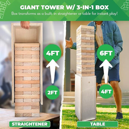 SWOOC Games® - Giant Tower Game - 90% Faster Set Up with Transforming Box & - Image 2