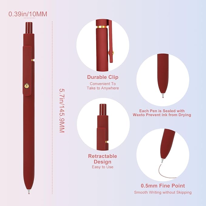 Ddaowanx Colorful Gel Pens, 0.5mm Fine Point Retractable, Cute Pens - Image 3