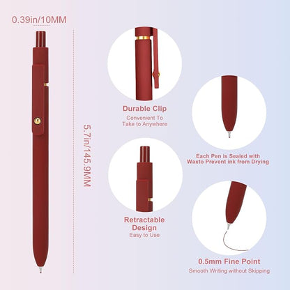 Ddaowanx Colorful Gel Pens, 0.5mm Fine Point Retractable, Cute Pens - Image 3