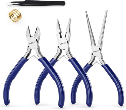 3 PCS Mini Pliers Set, Jewelry Pliers Kit by WISEPRO