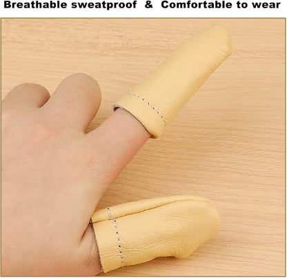 2 Pairs Leather Finger Protector Needle Felting Knitting Finger Thimble Guards - Image 4