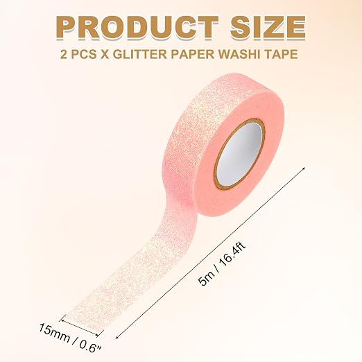 PATIKIL 2 Roll Glitter Paper Washi Tape, Washi Decorative Tape - Image 2