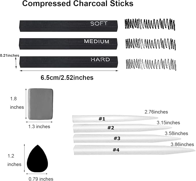 46 PCS Blending Stumps and Tortillions Paper Art Blenders Sketch Drawing Tools - Image 8
