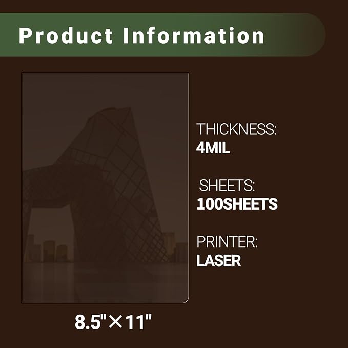 Laser Transparency Film, 100 Sheets Overhead Projector Film - Image 2
