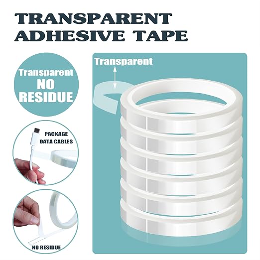 6 Rolls 10mm x33m Clear Heat Tape, Transparent High Temperature Heat Resistant - Image 4