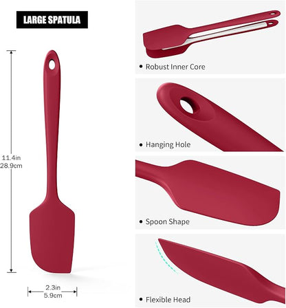 600°F Heat Resistant Silicone Spatula, Doosu High Temp Flexible Kitchen Rubber - Image 2