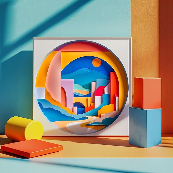 Bgraamiens 3D Visual Sunrise in The Distance 1000 Pieces Round Puzzle - Image 3