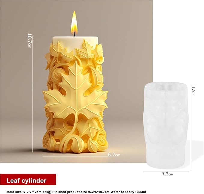 Maple Leaf Candle Molds, 3D Reusable Silicone Molds, Unique Resin Wax Concrete - Image 2