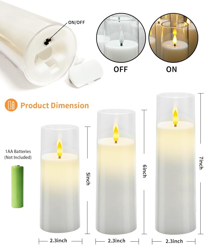 Flickering Flameless Candles Battery Operated - Image 5