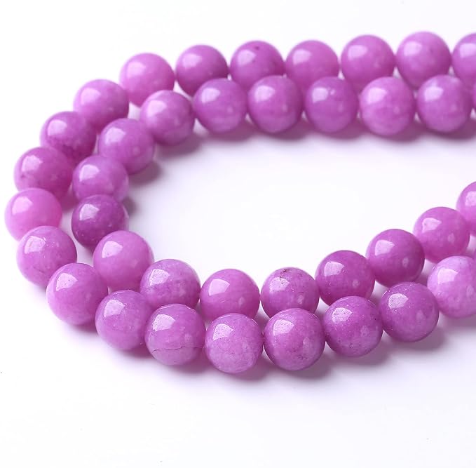 60PCS 6MM Purple Jade Beads Stone Beads Energy Healing Beads - Image 2