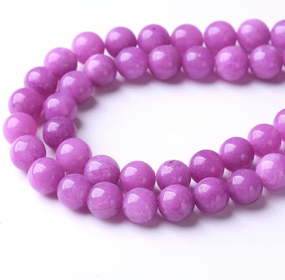 48PCS 8MM Purple Jade Beads Stone Beads Energy Healing Beads - Image 2