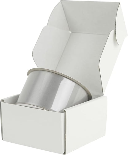 HUIHUANG Silver Satin Ribbon 2 inch Wide Double Faced Satin Ribbon Silver - Image 7