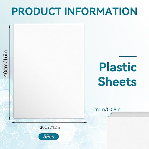 3 Pack White Plastic Sheets 16x12x0.08in Flexible High Tensile Plastic Sheets - Image 2