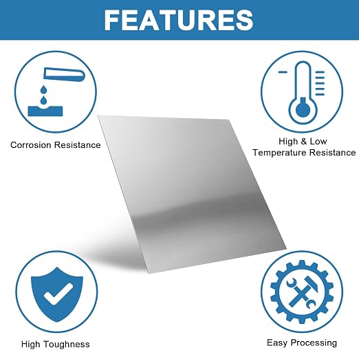 304 Stainless Steel Sheets Metal 12" x 12" x 1/64" Inch 304 Stainless Steel - Image 2