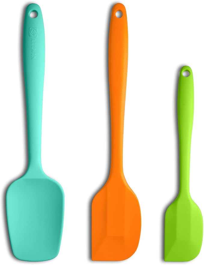 Silicone Spatula 3-piece Set, Ergonomic Handle High Heat-Resistant Spatulas by ALLWIN-HOUSEWARE