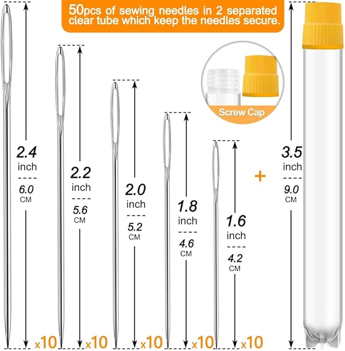 50 Pack Premium Large Eye Needles - Image 2