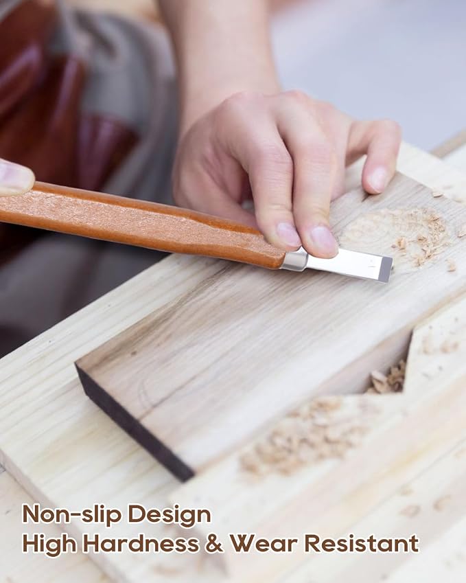 UCEC 5 Pack Linocut Wood Carving Tools Set Linoleum Hand Wood Carving Kit - Image 6