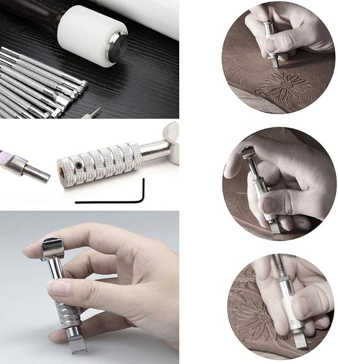 65PCS Leather Stamping Tool Leather Carving Working Saddle Making Tools DIY - Image 6