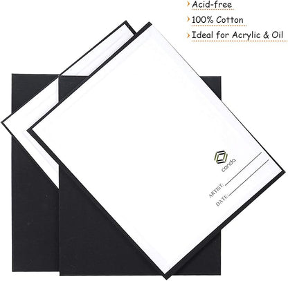 CONDA Black Canvases for Painting 9x12 inch, 100% Cotton Acid-Free, 8 oz - Image 5